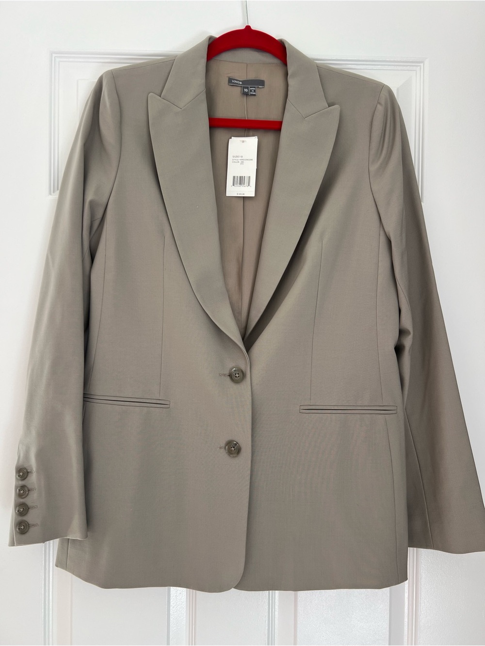 NWT Vince Light Taupe Tailored Single-Breasted Blazer Wool